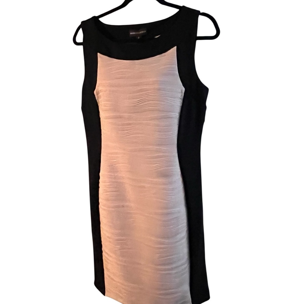 Dana Buchman size 12 pink and black sleeveless midi dress NWT